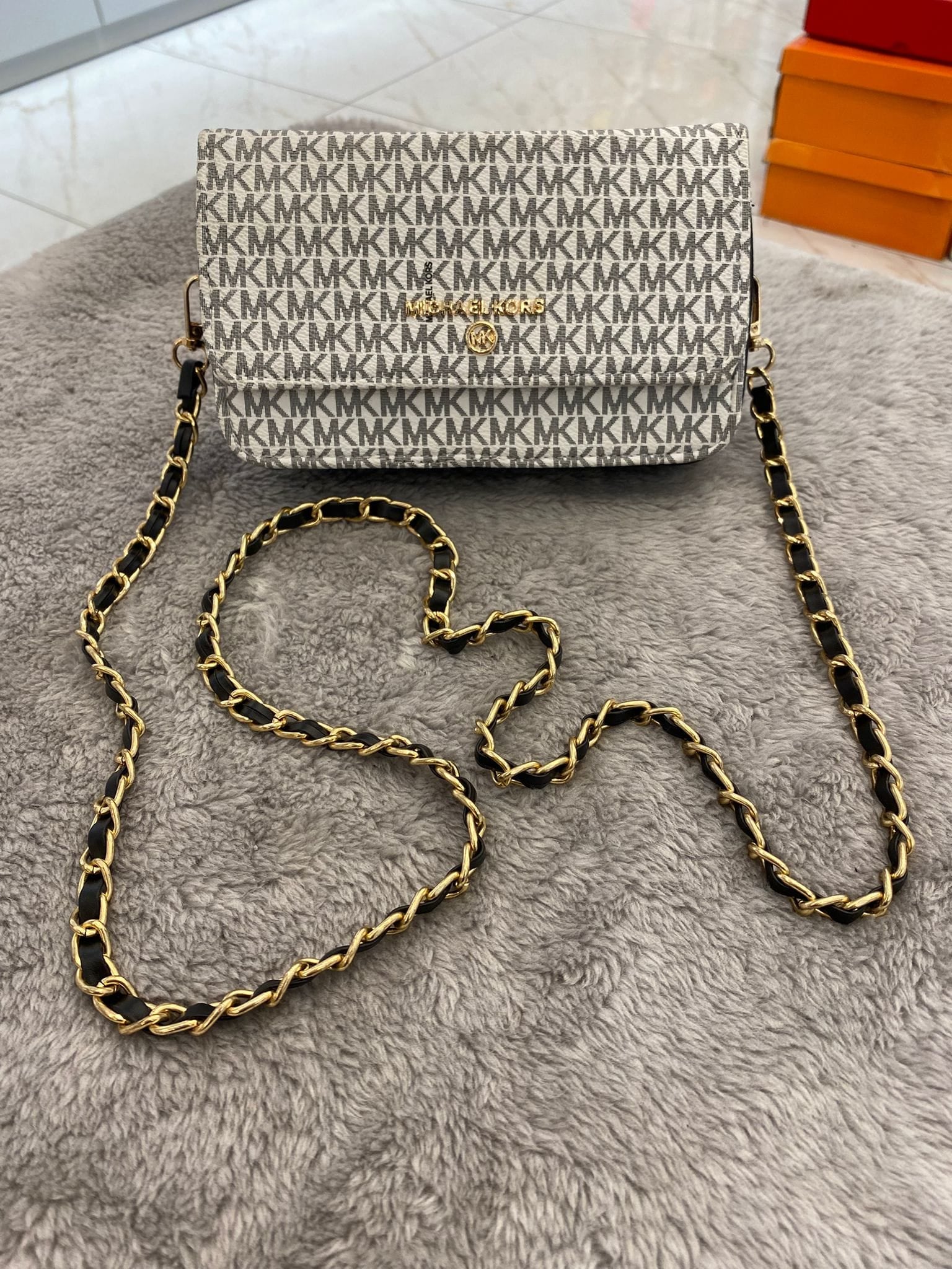 MK Logo Convertible Crossbody Bag