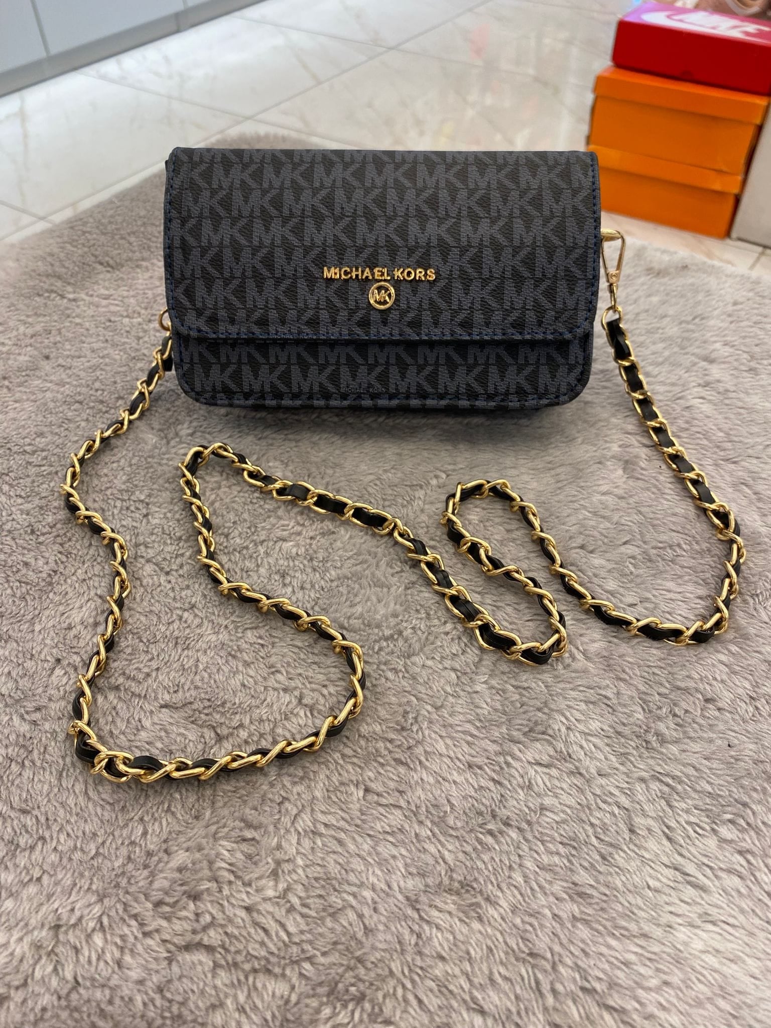 MK Logo Convertible Crossbody Bag