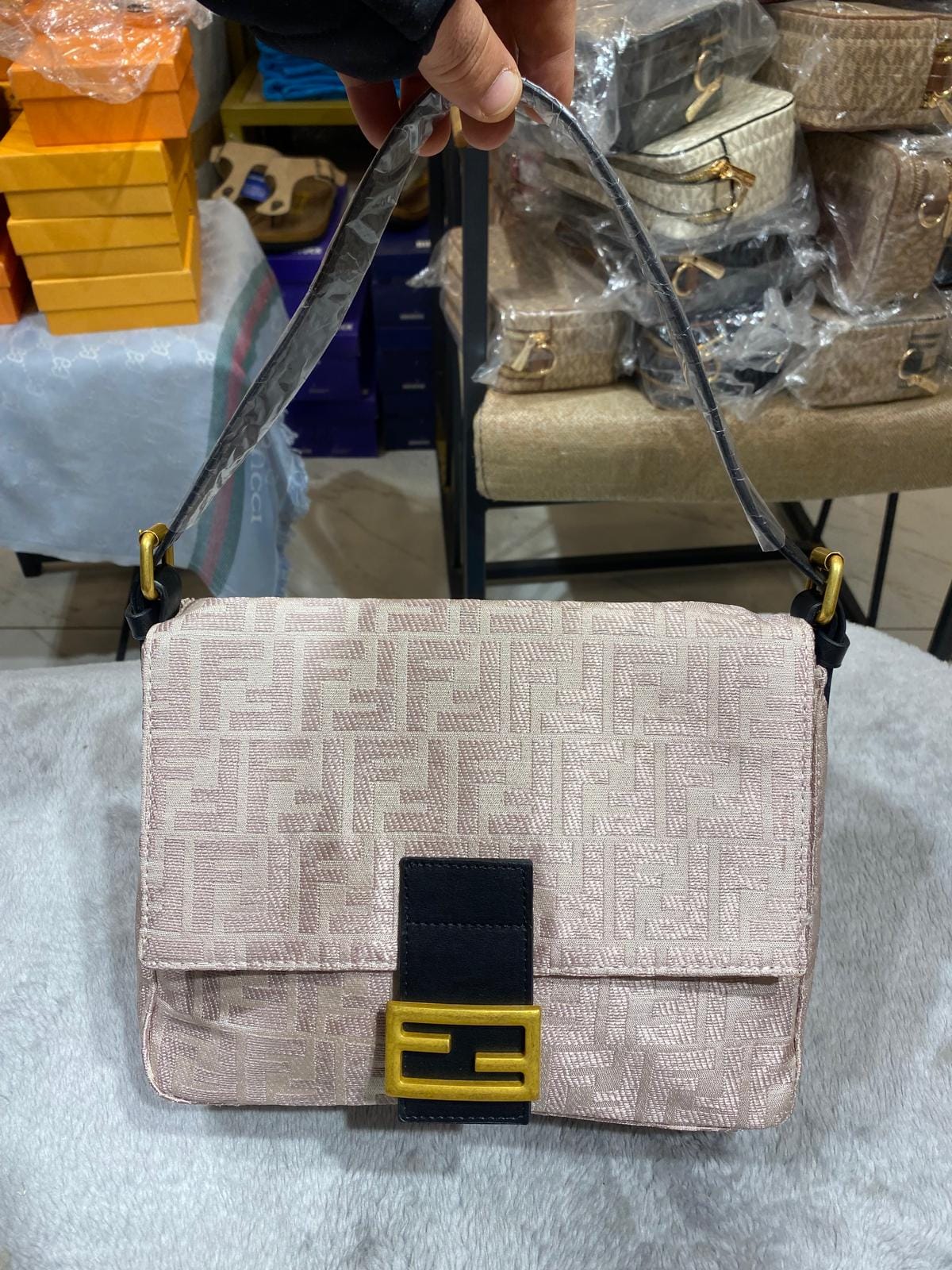 Fendi Zucca Nylon Canvas Handbag