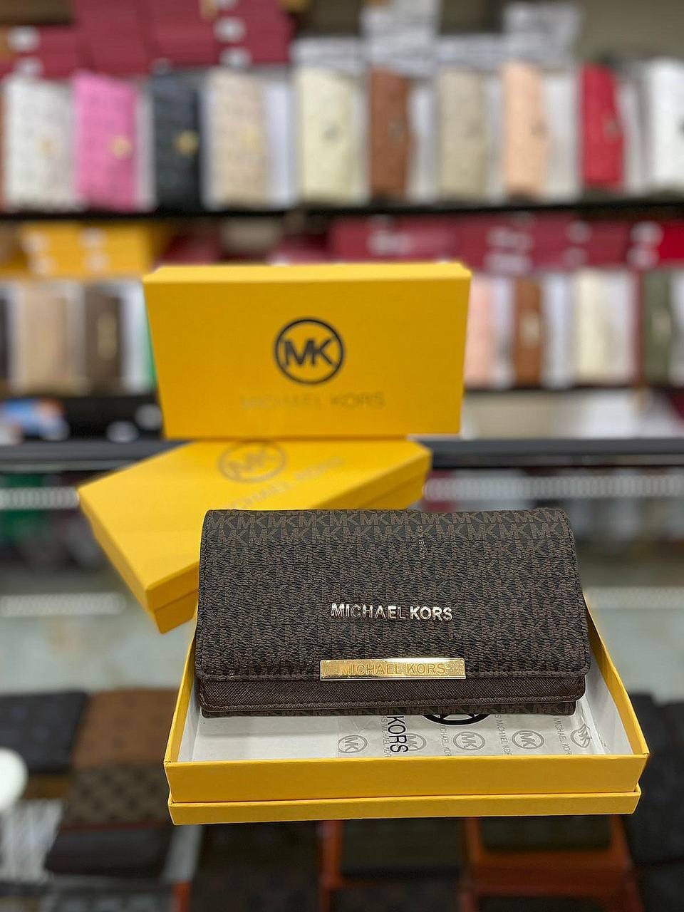 MK Bryant Large Signature Logo Snap-Front Wallet