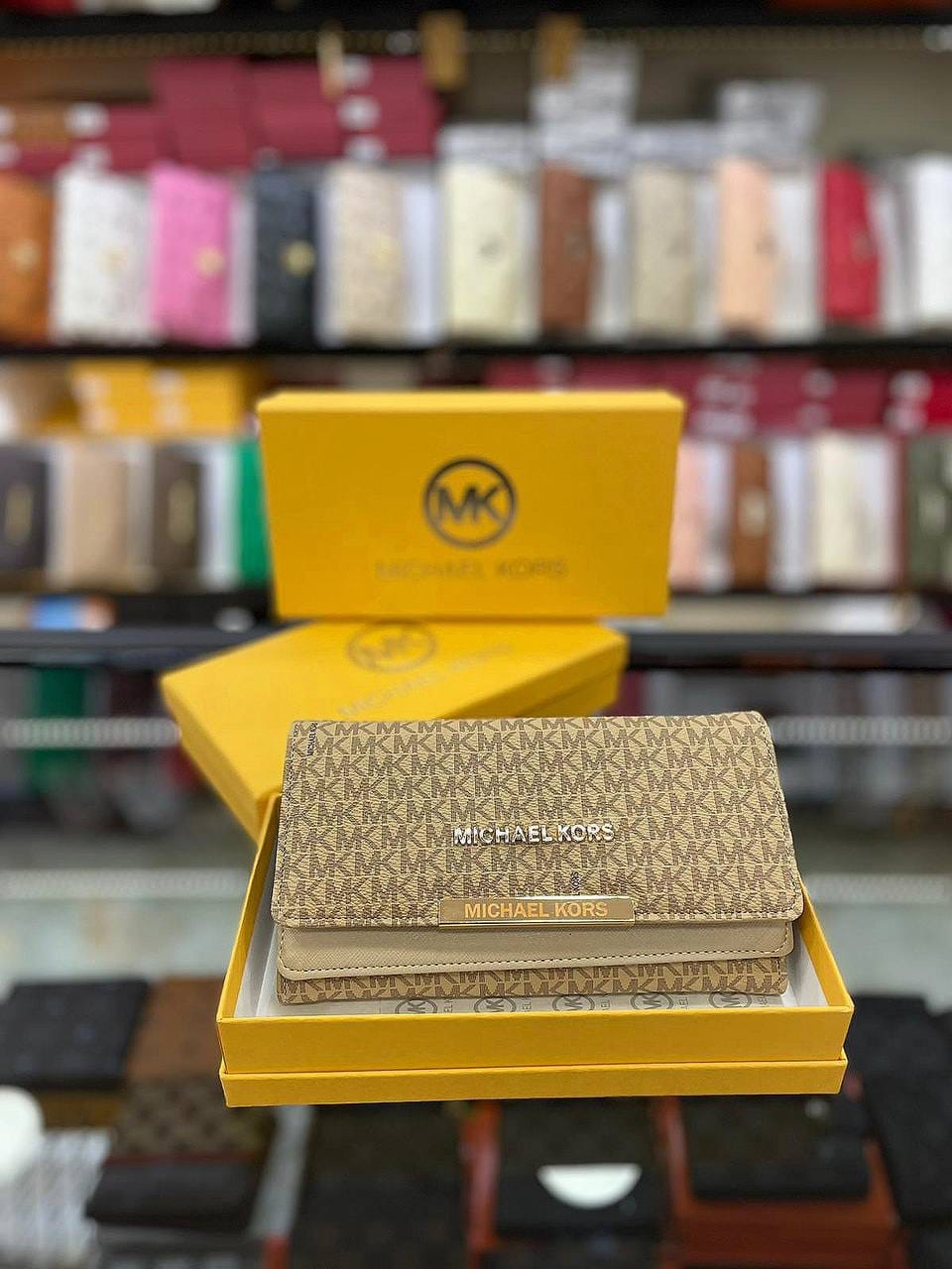 MK Bryant Large Signature Logo Snap-Front Wallet