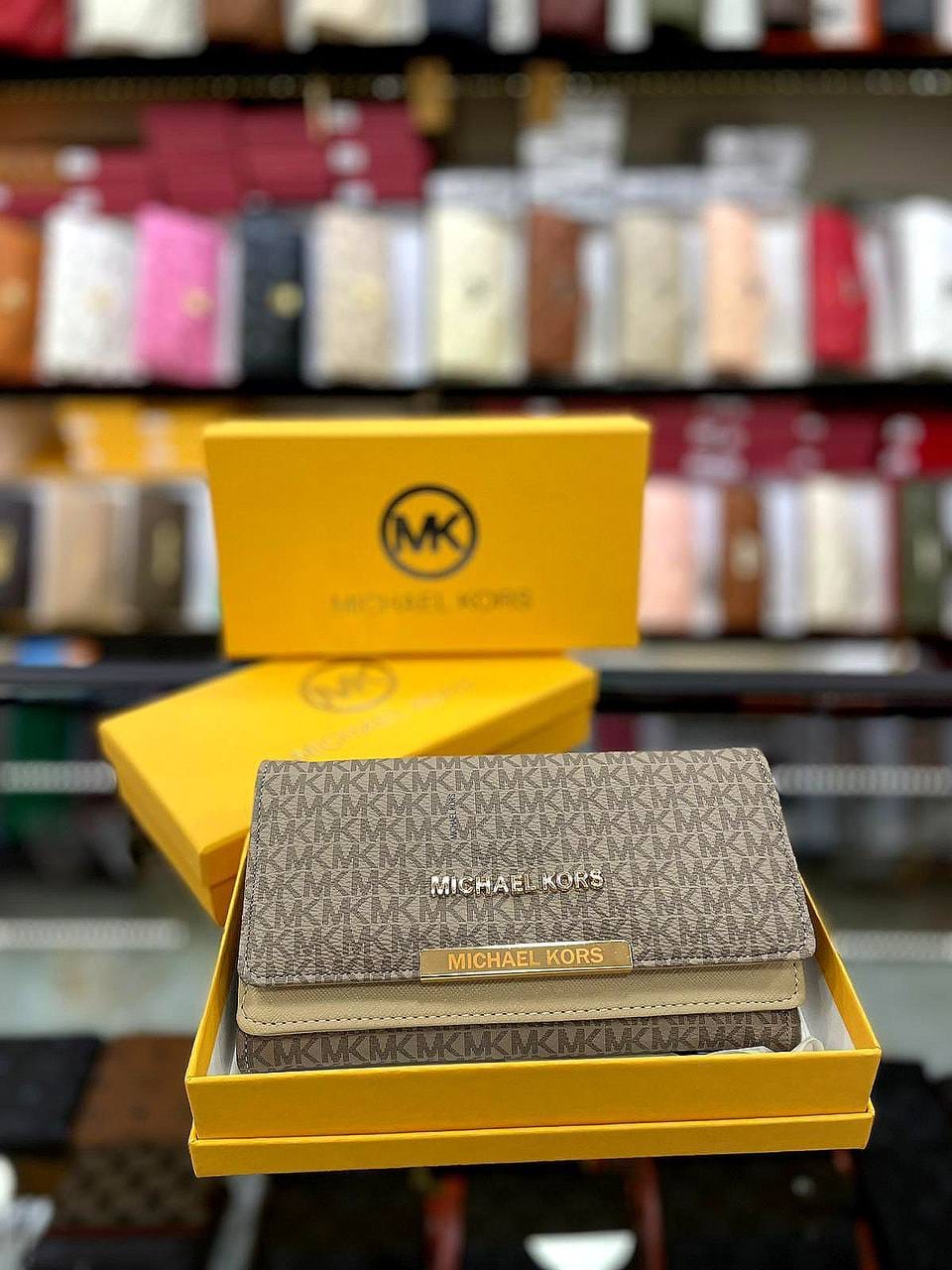 MK Bryant Large Signature Logo Snap-Front Wallet