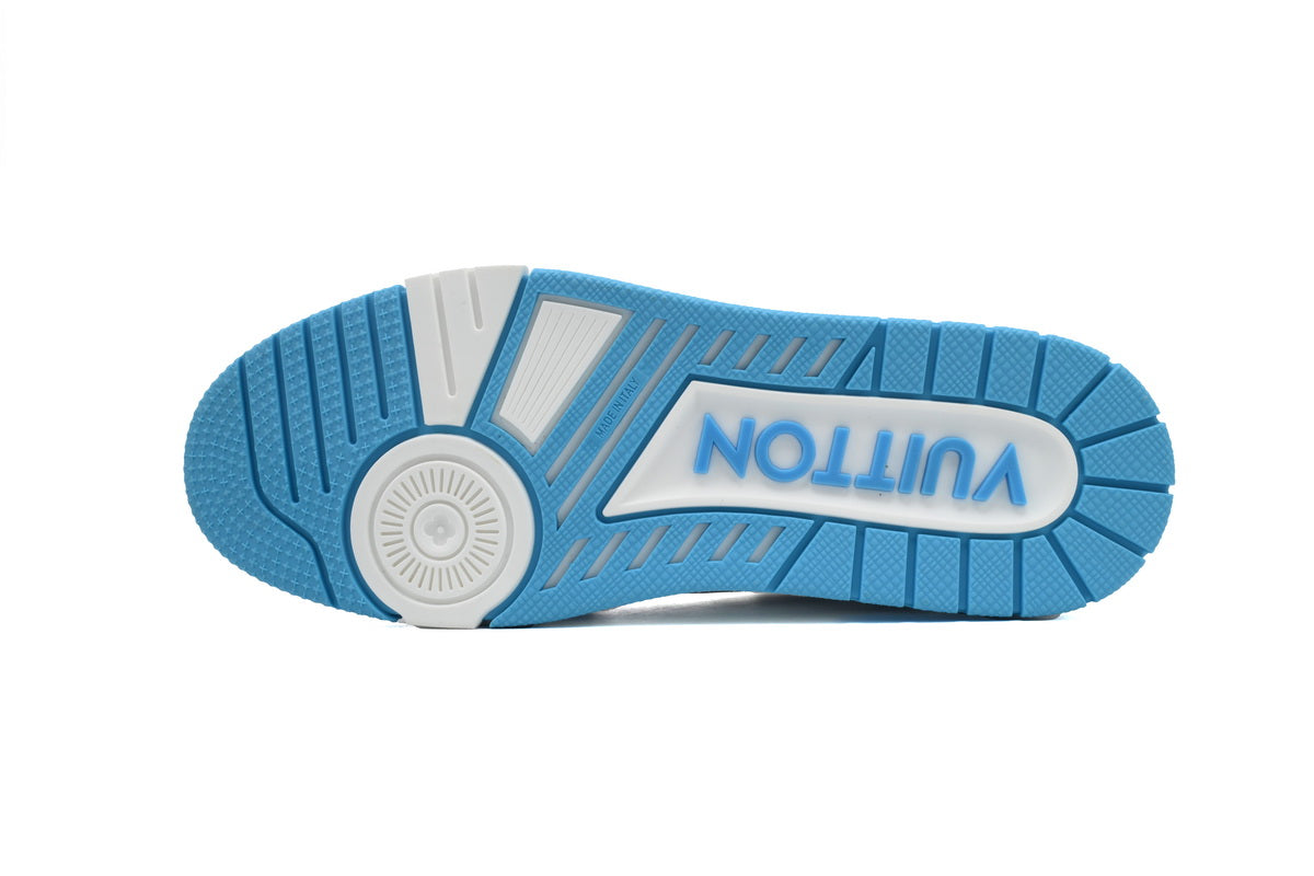 LV Trainers Velcro Strap Monogram Denim