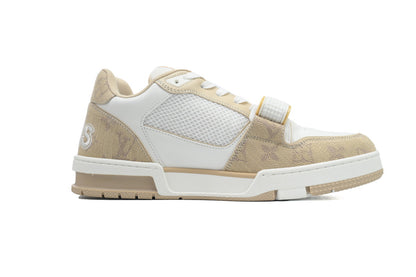 LV Trainers Velcro Strap Monogram Denim