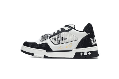 LV Trainers Velcro Strap Monogram Denim