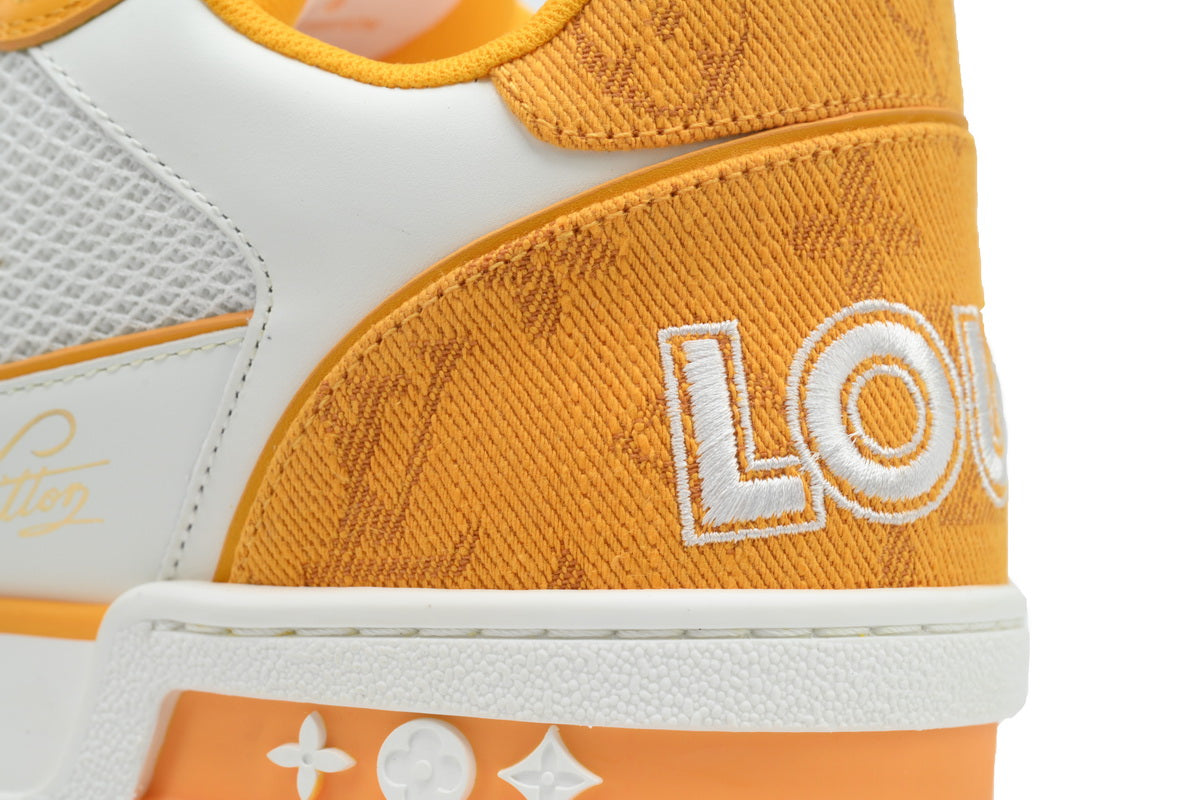 LV Trainers Velcro Strap Monogram Denim