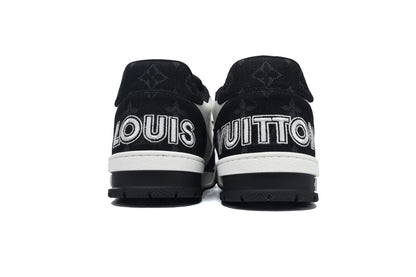 LV Trainers Velcro Strap Monogram Denim