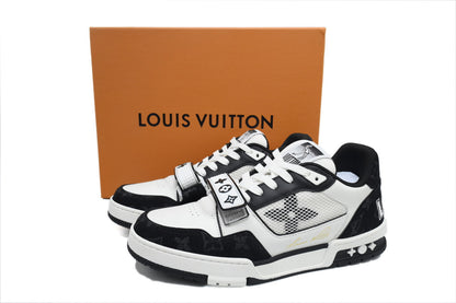 LV Trainers Velcro Strap Monogram Denim