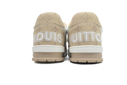 LV Trainers Velcro Strap Monogram Denim