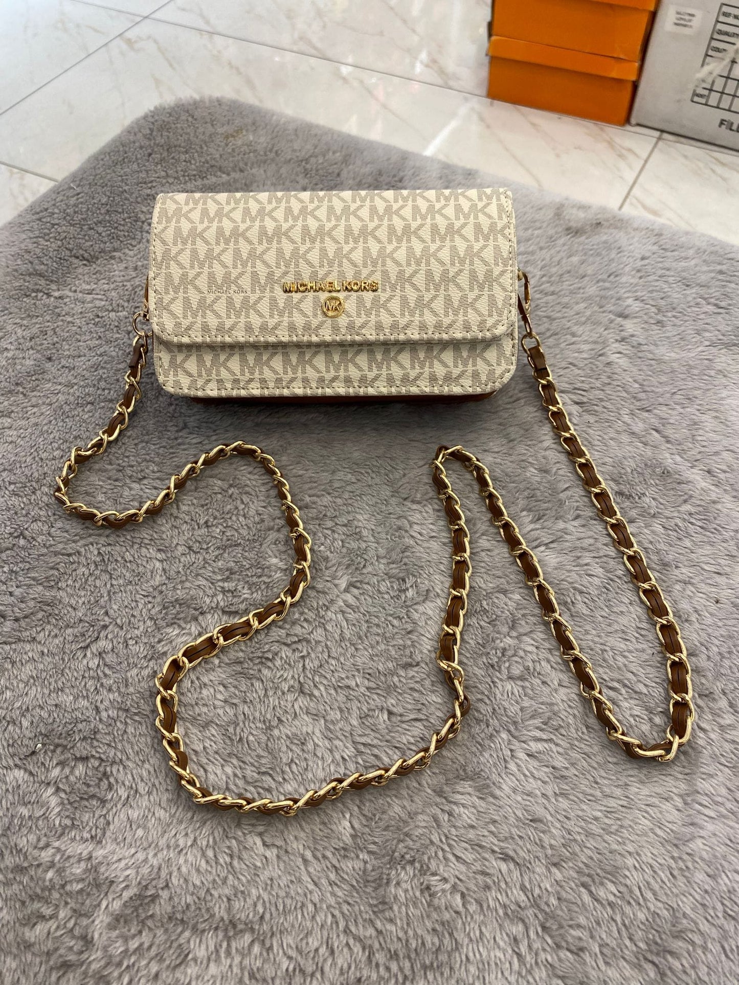MK Logo Convertible Crossbody Bag