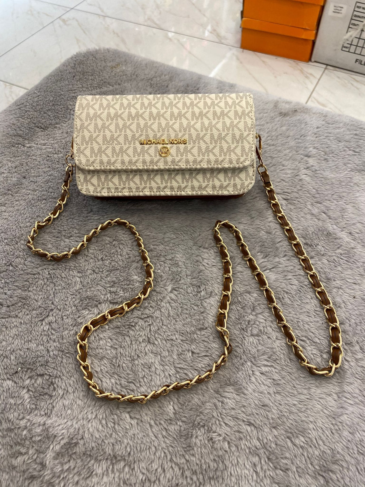 MK Logo Convertible Crossbody Bag