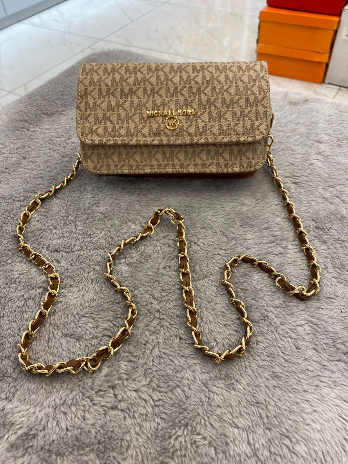 MK Logo Convertible Crossbody Bag