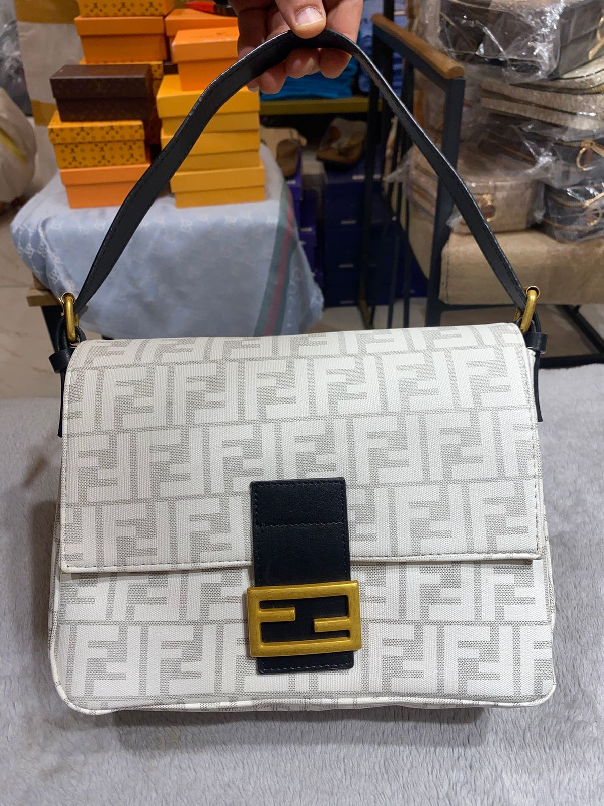 Fendi Zucca Nylon Canvas Handbag