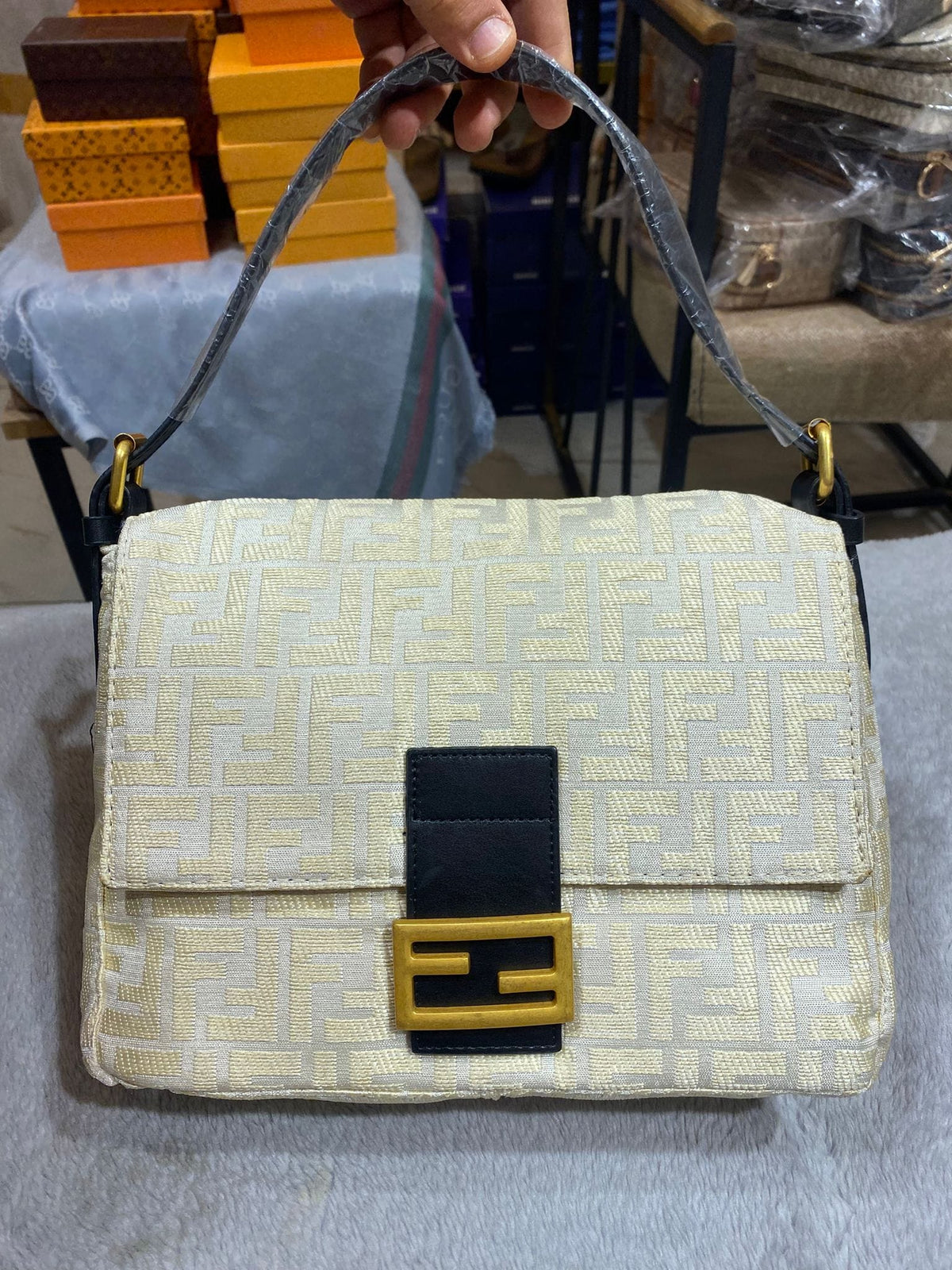 Fendi Zucca Nylon Canvas Handbag