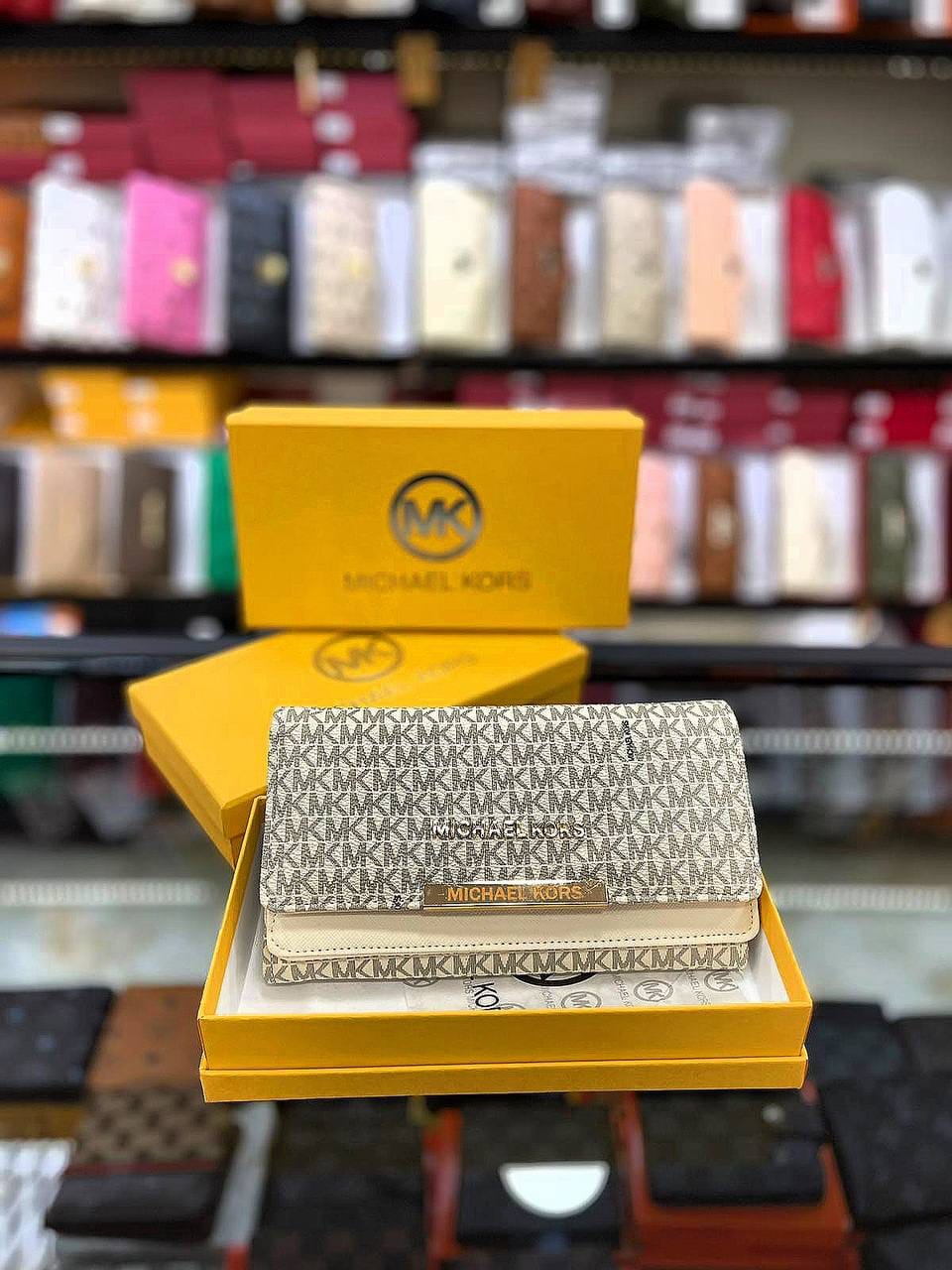 MK Bryant Large Signature Logo Snap-Front Wallet