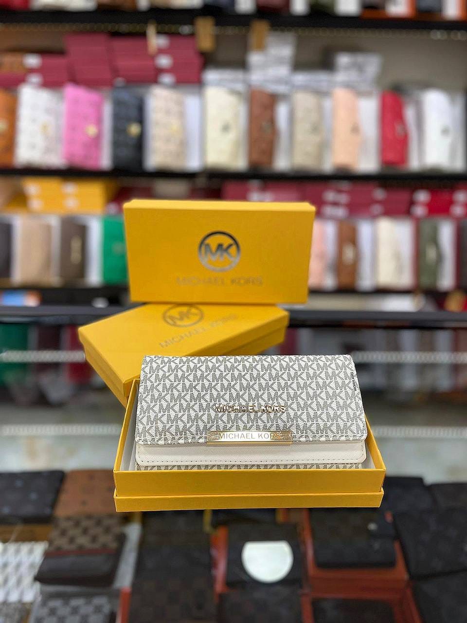 MK Bryant Large Signature Logo Snap-Front Wallet