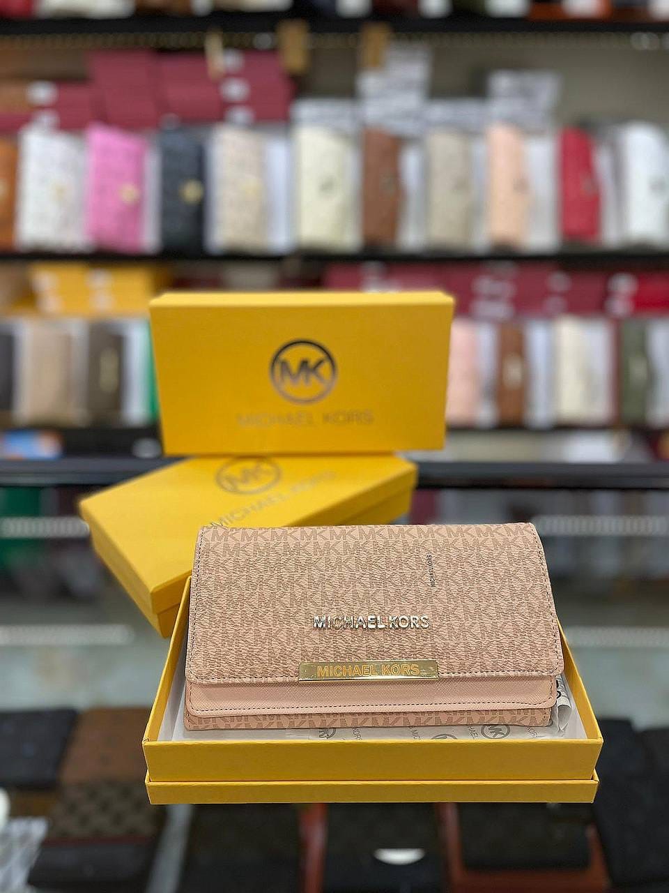 MK Bryant Large Signature Logo Snap-Front Wallet