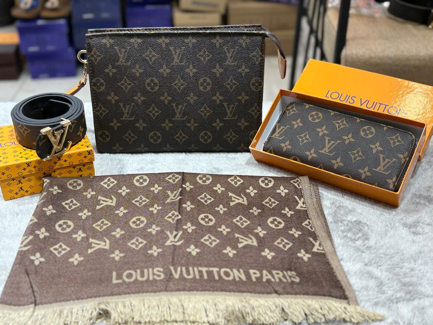 LV Kit (Scarf, belt, bag, wallet)