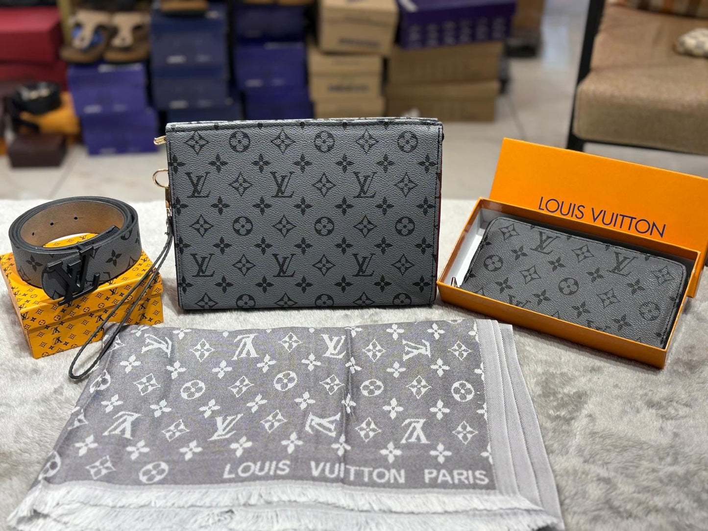 LV Kit (Scarf, belt, bag, wallet)