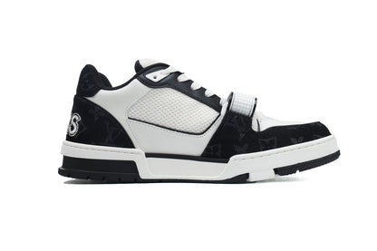 LV Trainers Velcro Strap Monogram Denim