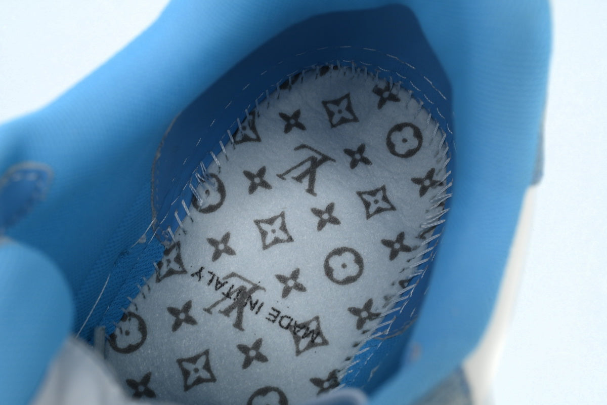LV Trainers Velcro Strap Monogram Denim