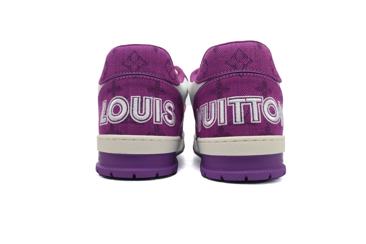 LV Trainers Velcro Strap Monogram Denim