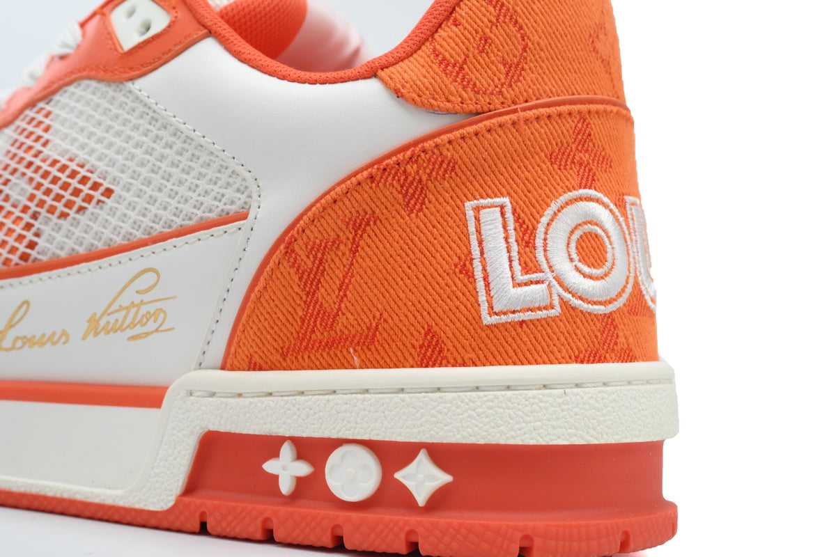 LV Trainers Velcro Strap Monogram Denim