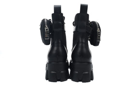 Prada Monolith leather and Re-Nylon boots with pouch