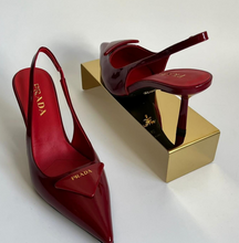 Prada Brushed Leather Slingback Pumps