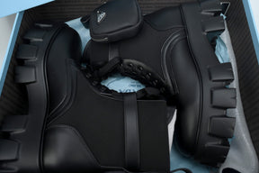 Prada Monolith leather and Re-Nylon boots with pouch