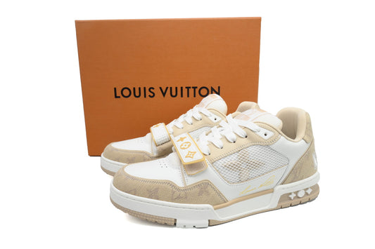 LV Trainers Velcro Strap Monogram Denim