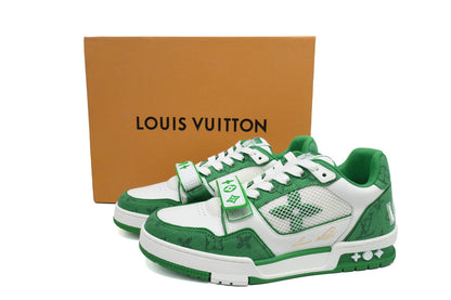 LV Trainers Velcro Strap Monogram Denim